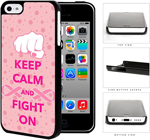 Amazon.com: Keep Calm And Fight On Pink Breast Cancer Awareness Ribbon ...